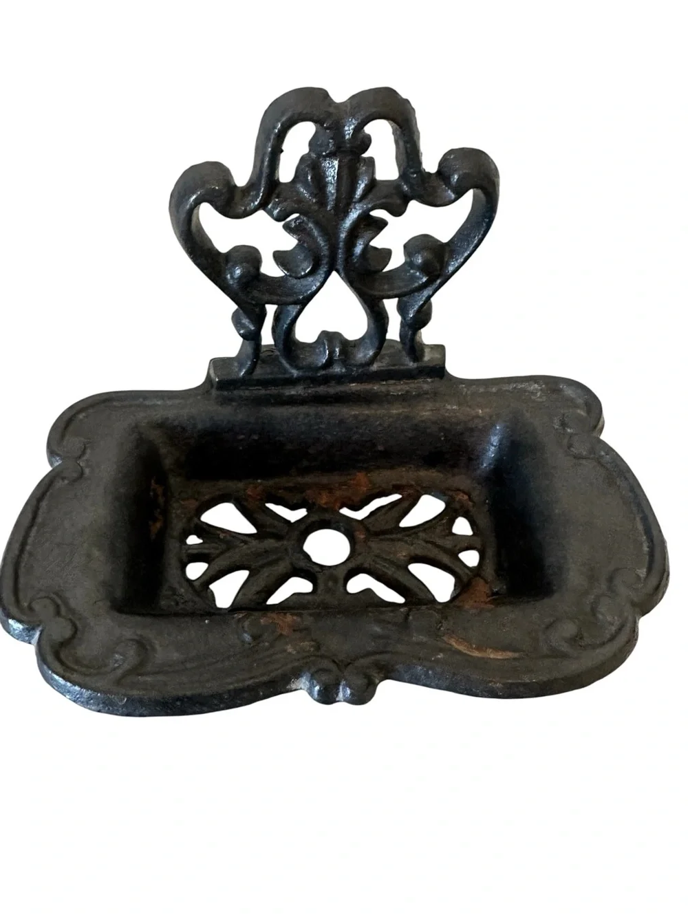 Cast Iron Decorative Soap Dish in Black